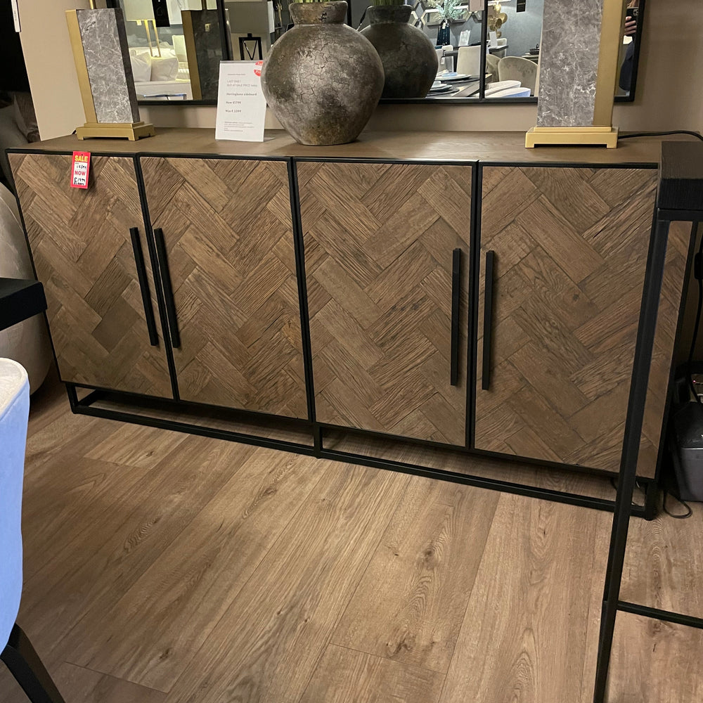 Herringbone 4 door sideboard