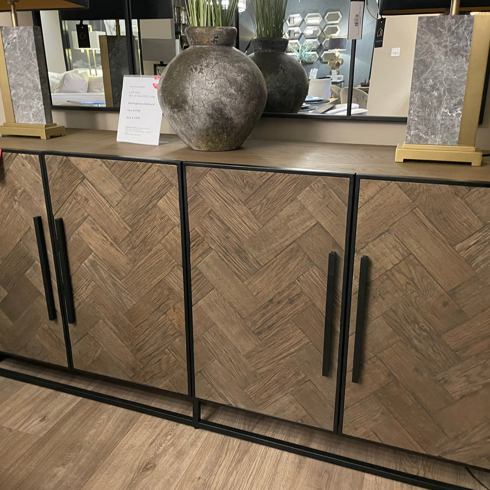 Herringbone 4 door sideboard