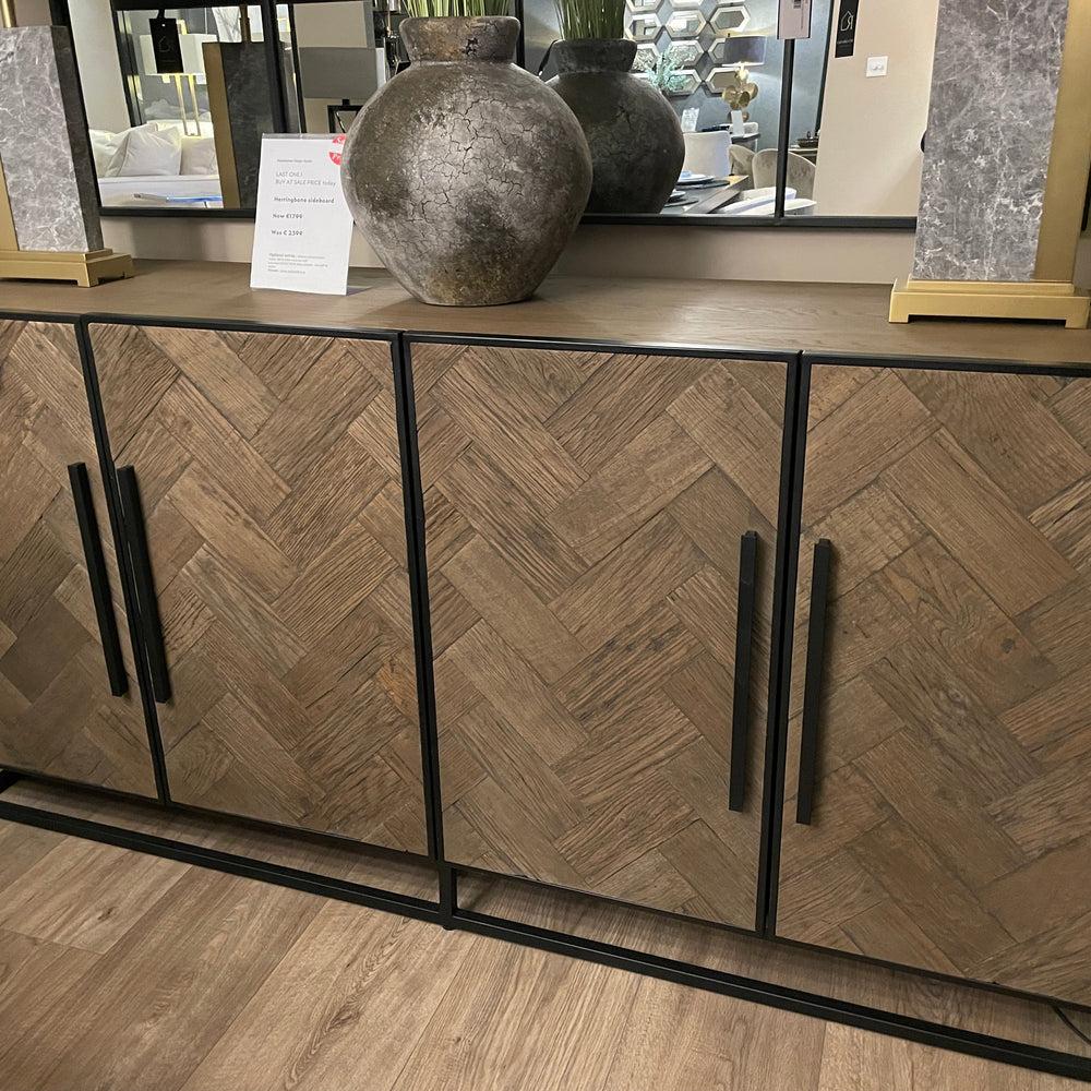 Herringbone 4 door sideboard