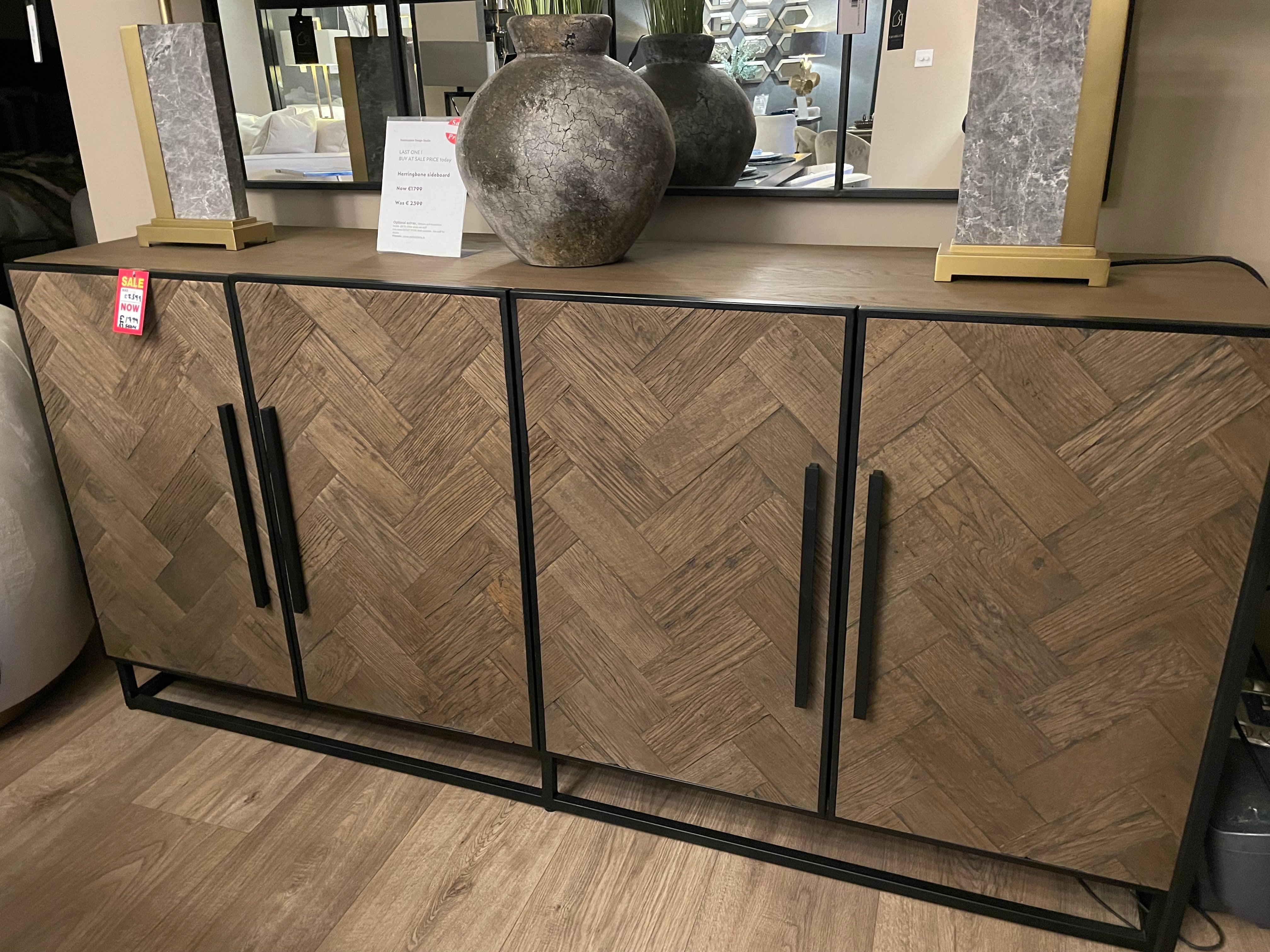 Herringbone 4 door sideboard-Renaissance Design Studio