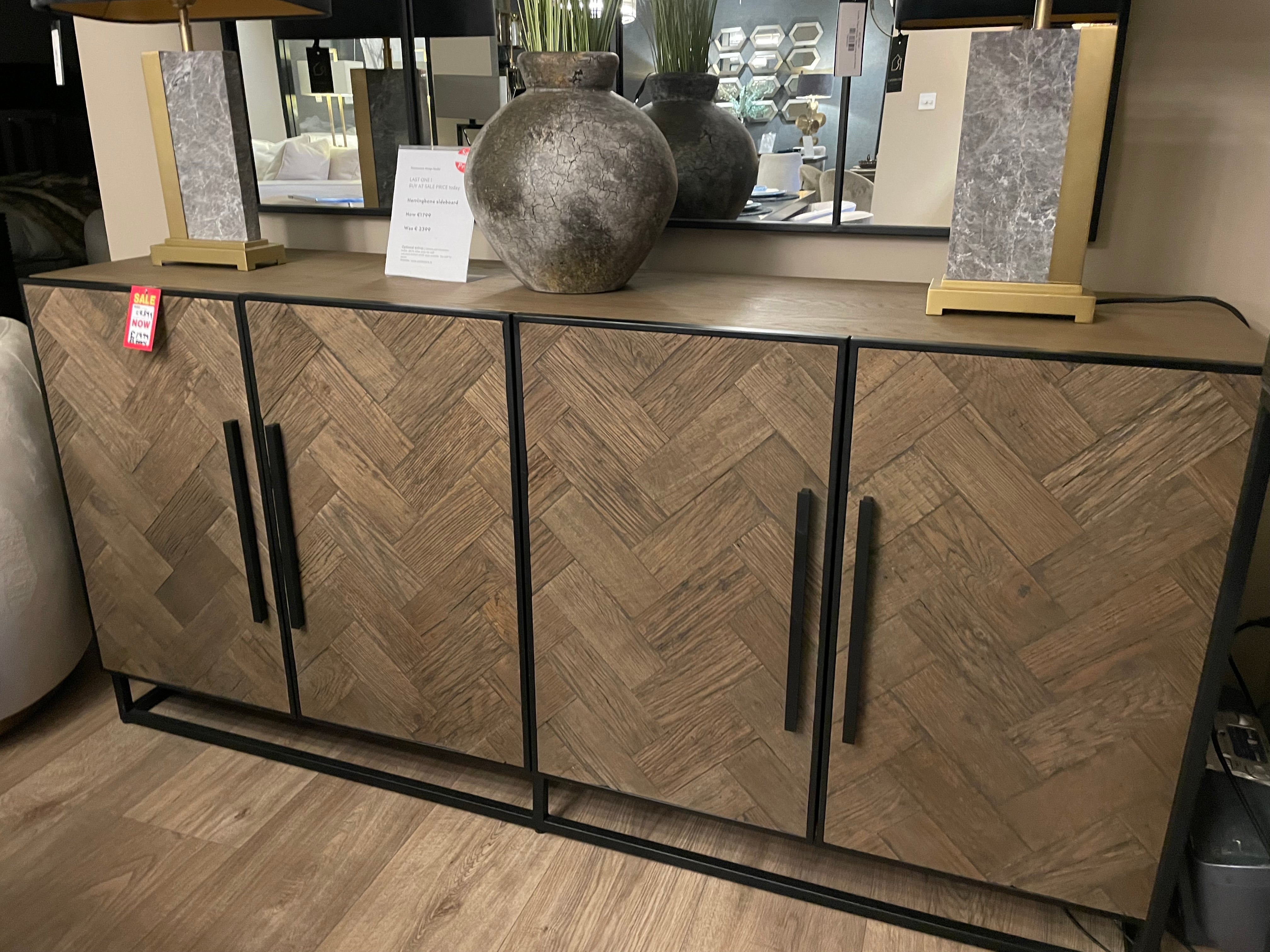 Herringbone 4 door sideboard ex showroom save €1000-Renaissance Design Studio