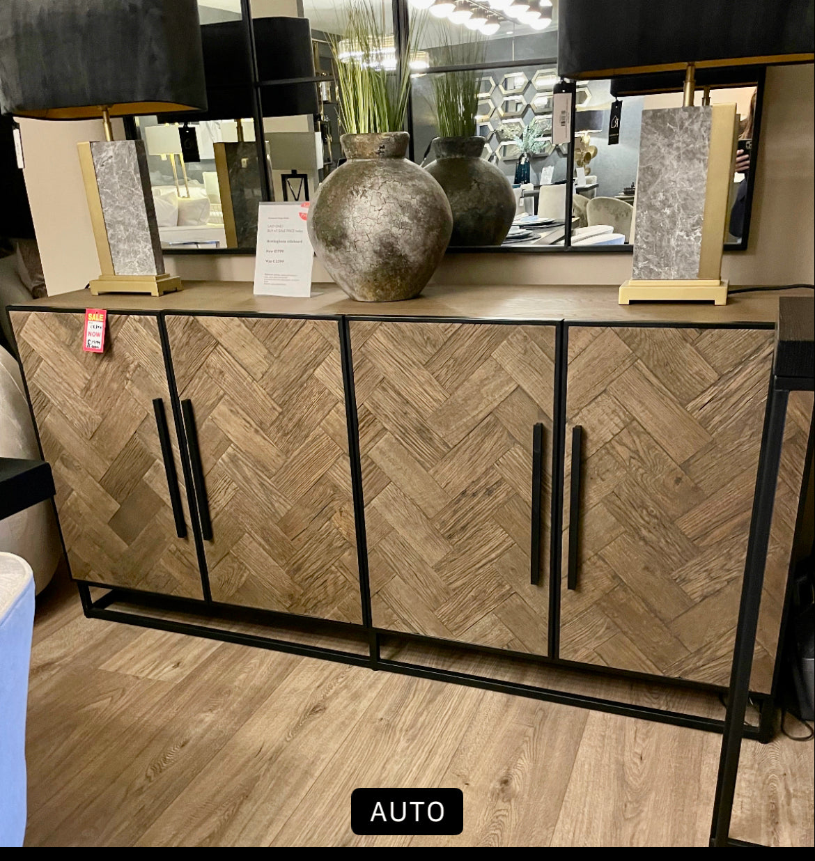 Herringbone 4 door sideboard ex showroom save €1000-Renaissance Design Studio