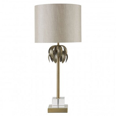 Herta lamp with leaf design antique brass