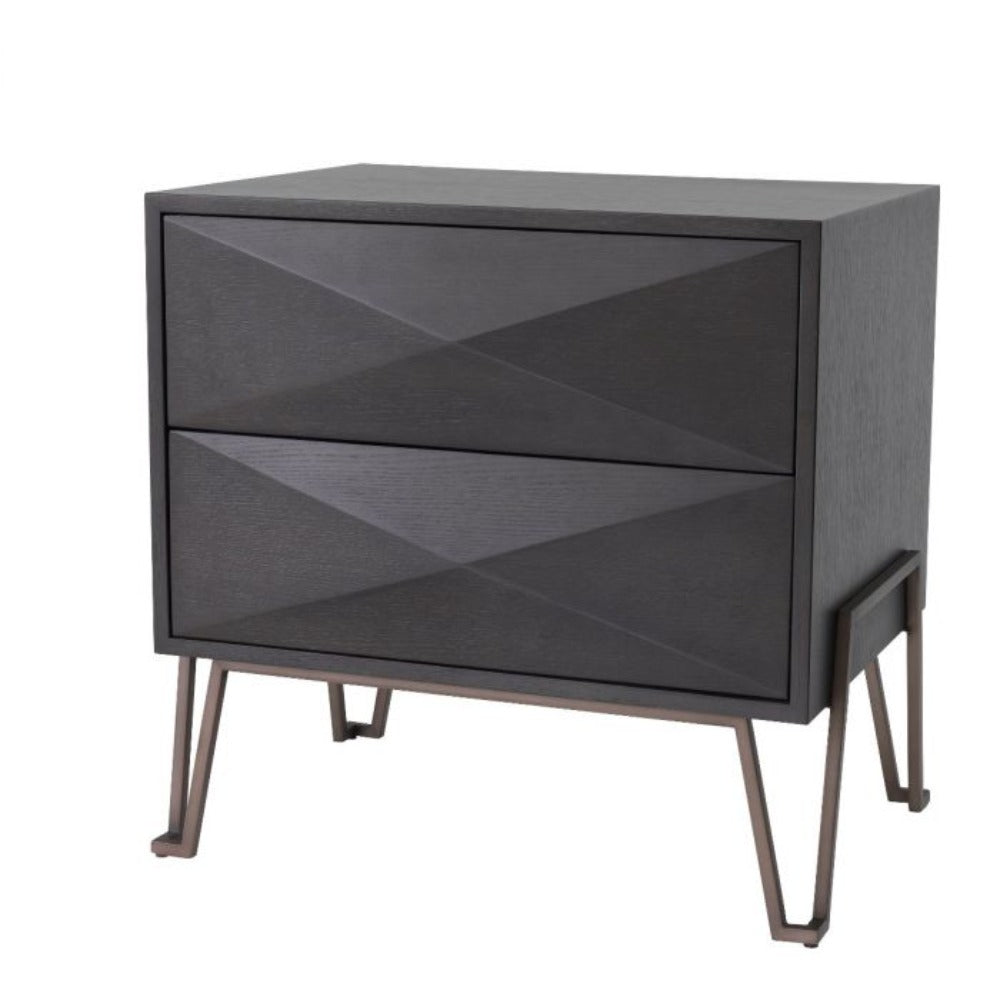 Highland Bedside Table in Charcoal Brown by Eichholtz-Renaissance Design Studio