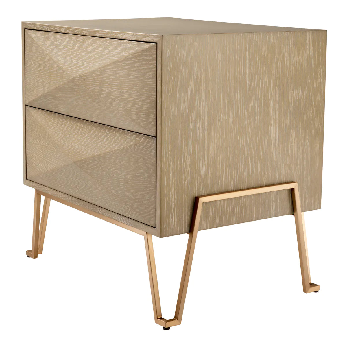 Highland Bedside Table in Washed Oak by Eichholtz-Renaissance Design Studio