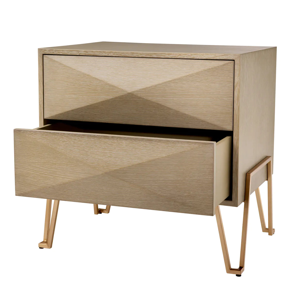 Highland Bedside Table in Washed Oak by Eichholtz-Renaissance Design Studio
