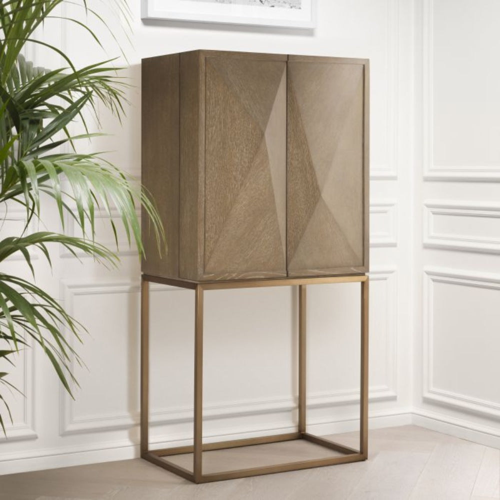 Highland Drinks Cabinet in Washed Oak by Eichholtz-Renaissance Design Studio