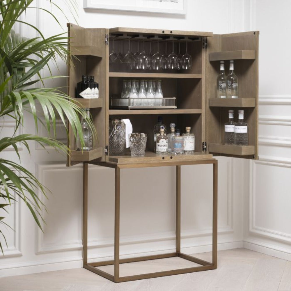 Highland Drinks Cabinet in Washed Oak by Eichholtz-Renaissance Design Studio