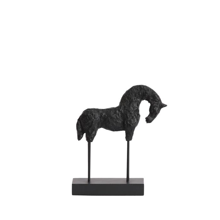 HORSE wood black Ornament on base-Renaissance Design Studio