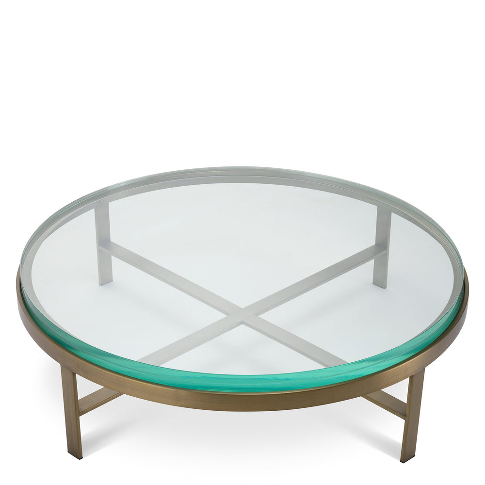 Hoxton brushed brass coffee table by Eichholtz