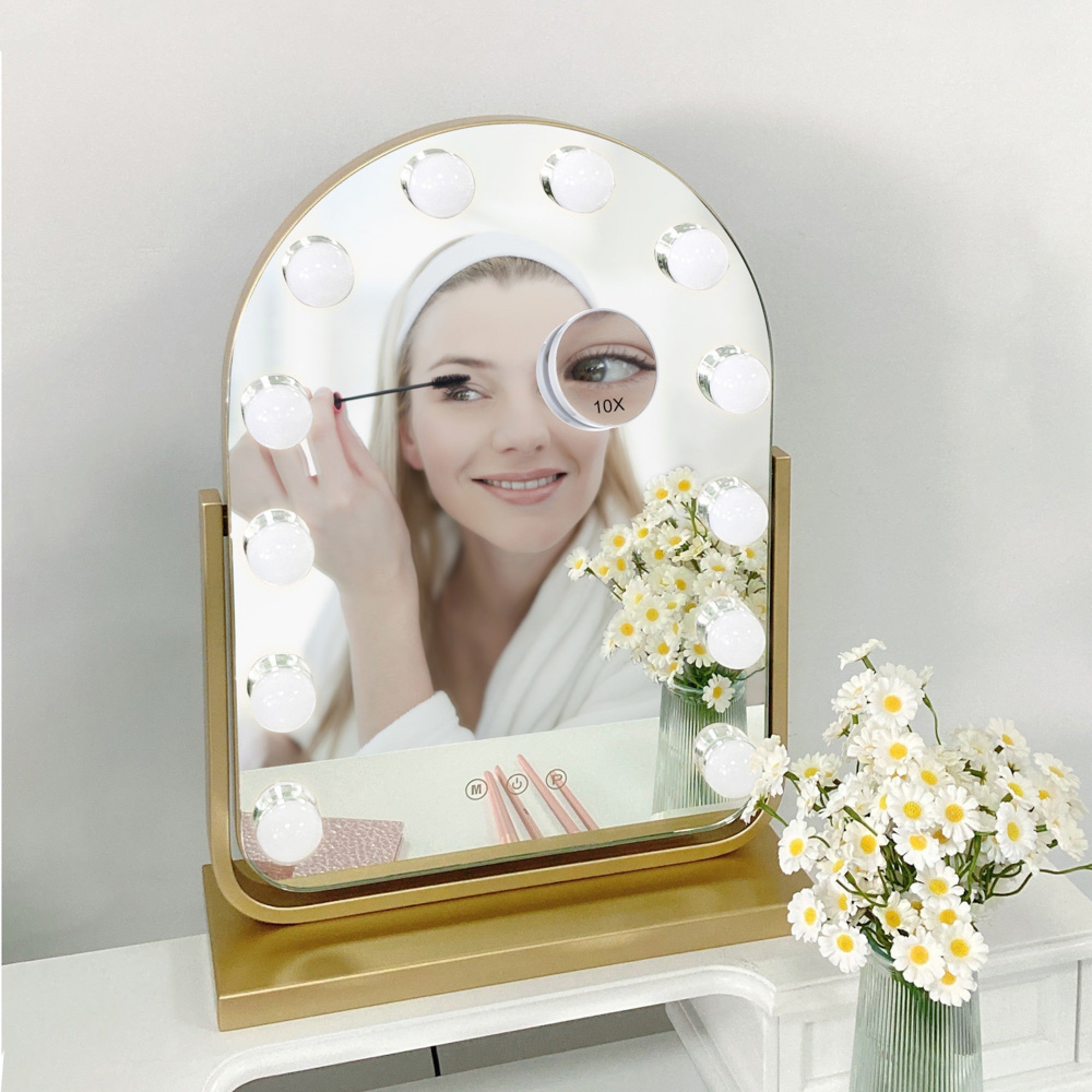 Hugh Hollywood Arch Vanity Mirror Gold-Renaissance Design Studio