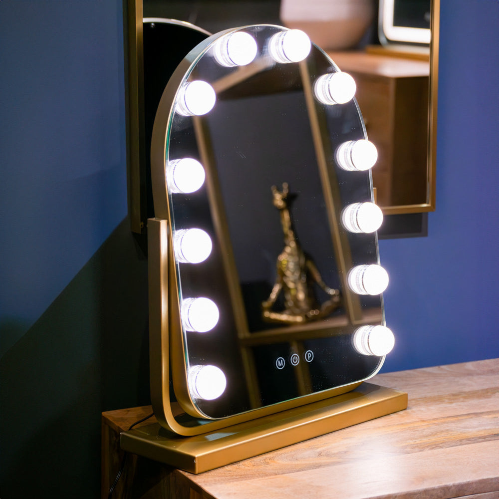 Hugh Hollywood Arch vanity mirror gold