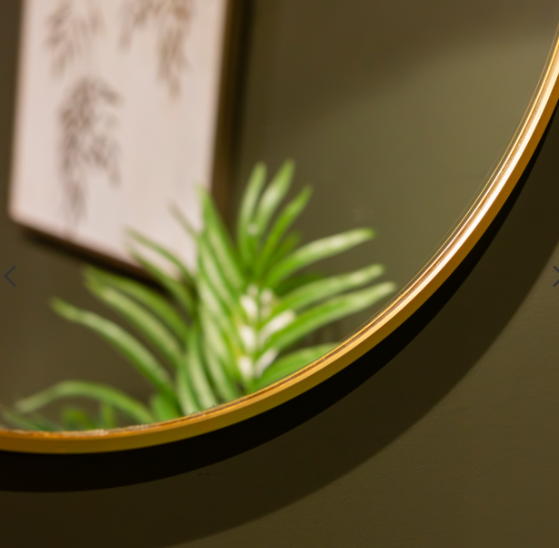 Hugh Round Giant Wall Mirror Gold 120 cm-Renaissance Design Studio