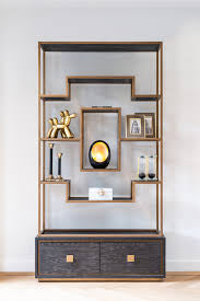 Byron  H brushed gold with black oak  Display Wall unit tall Cabinet reduced !.