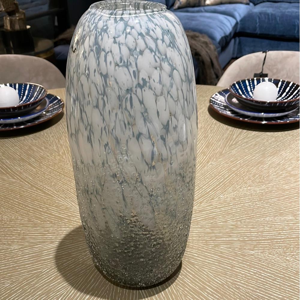 Iced Glacier iridescent glass vase-Renaissance Design Studio