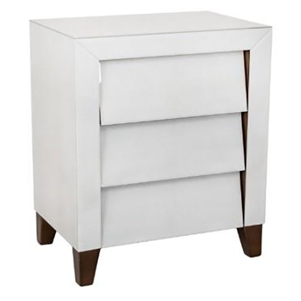 Iced ivory shargreen Designer bedside cabinet reduced to clear