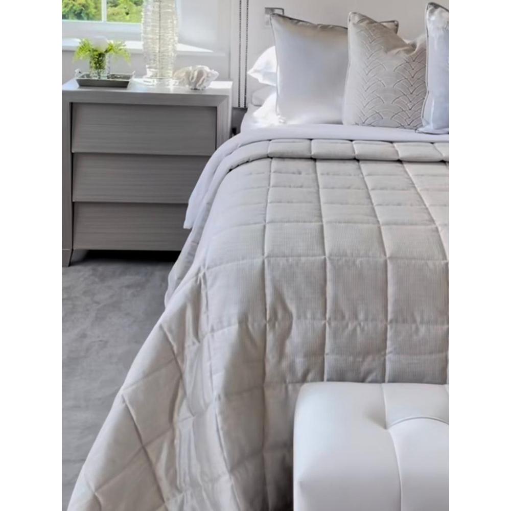 Iced ivory shargreen Designer bedside cabinet reduced to clear-Renaissance Design Studio