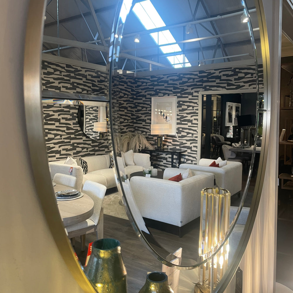 Ida  Round Brass Mirror by R V Ashley  100 cm reduced