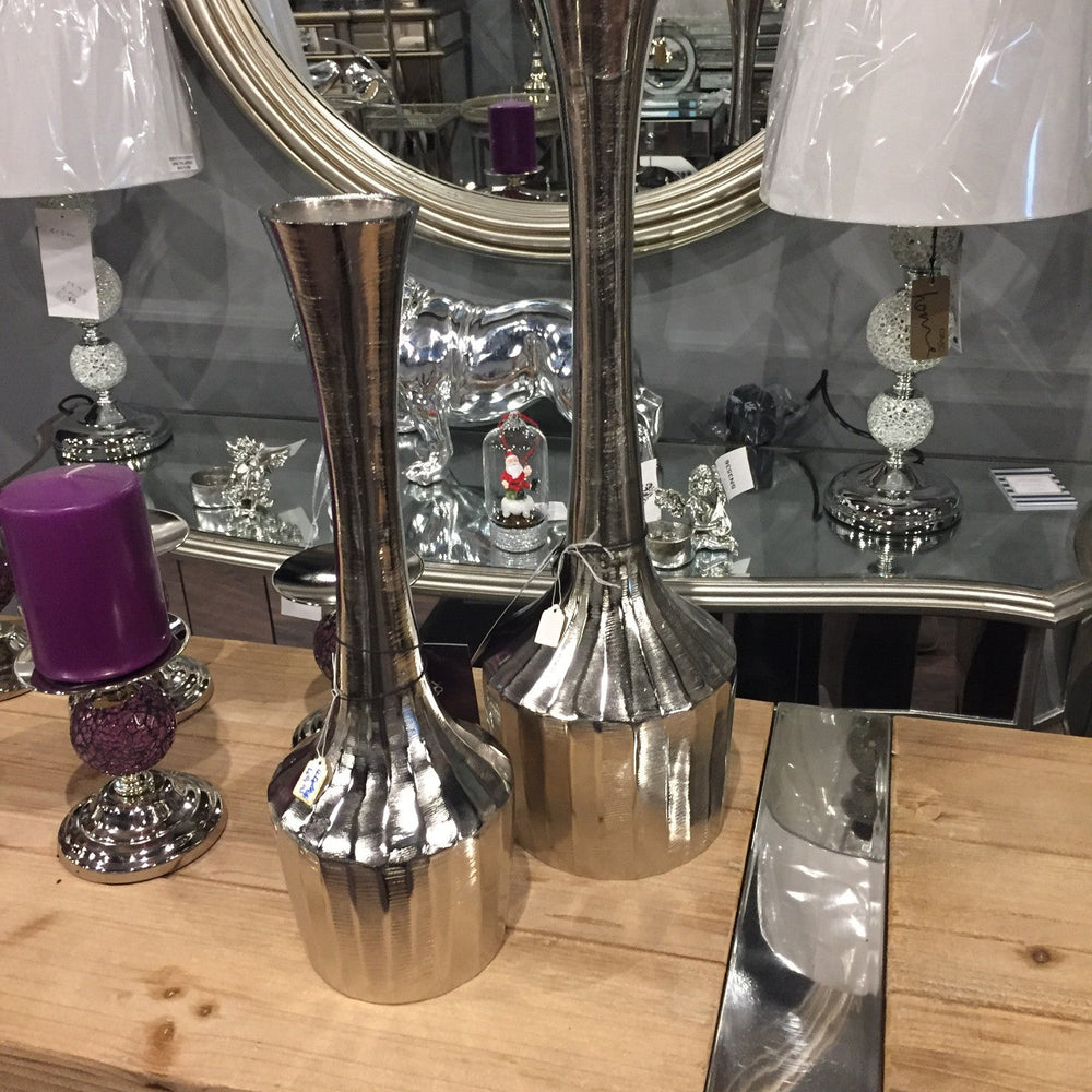 Kensington Townhouse Silver metal bottleneck vase   large 49 cm Click N Collect