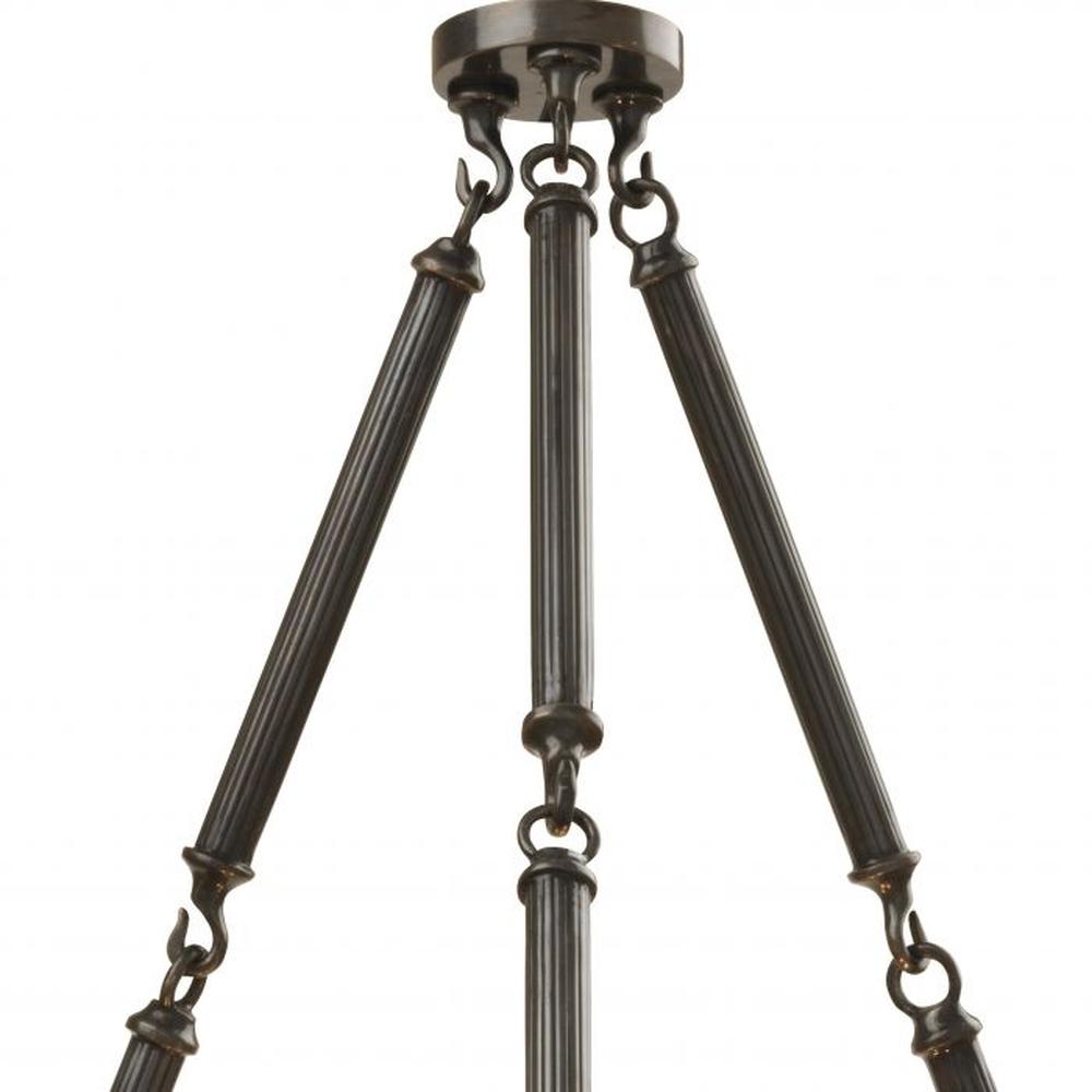 Bronze Crystal Glass Infinity Chandelier by Eichholtz, featuring a dark metal chain and ornate rods.