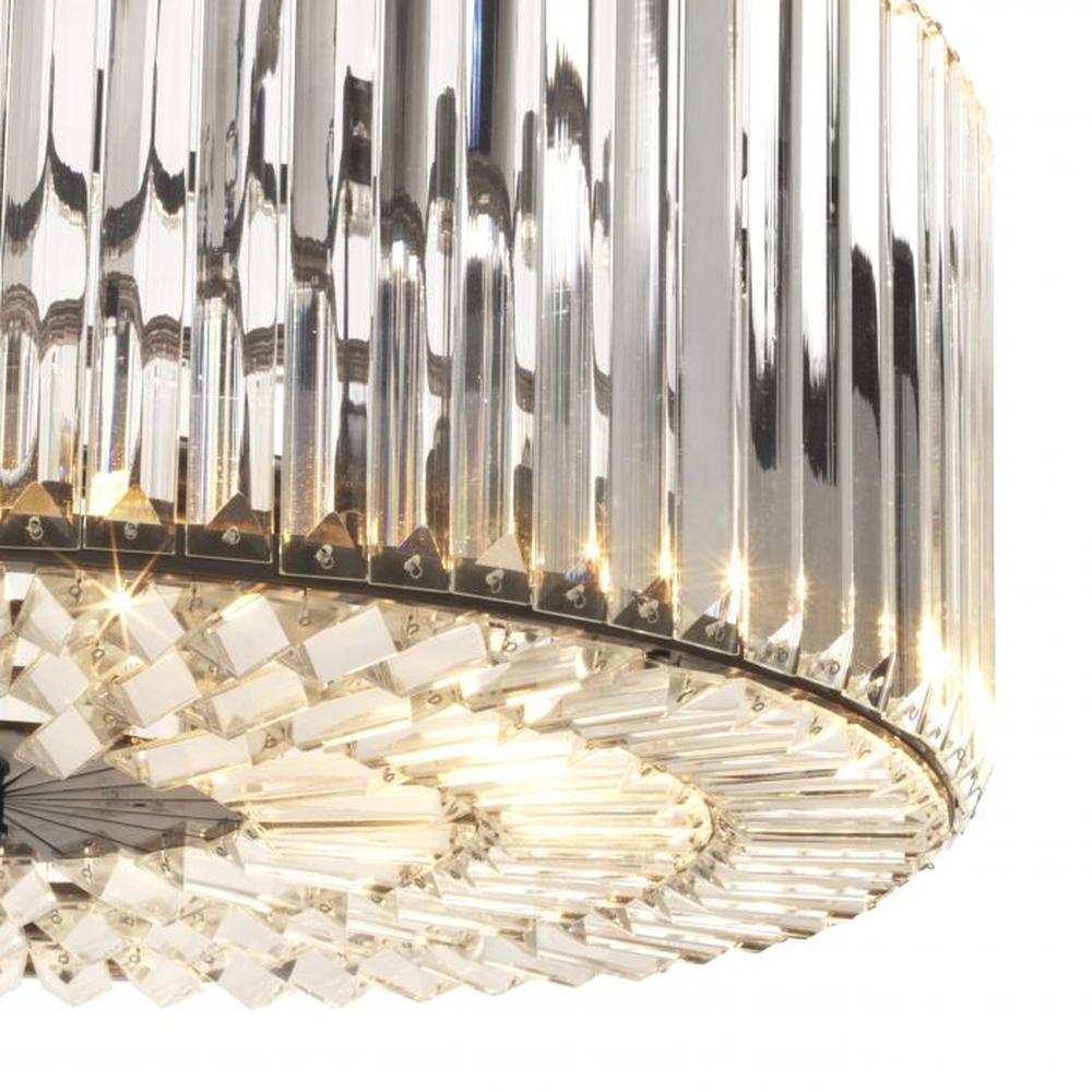 Eichholtz Infinity Crystal Chandelier with clear glass rods and sparkling lights.