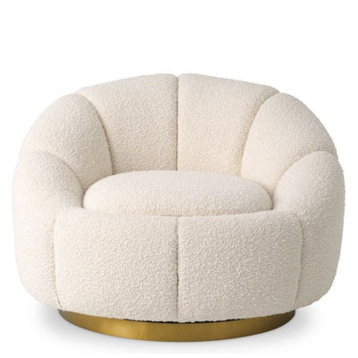 Inger swivel chair in boucle cream by Eichholtz