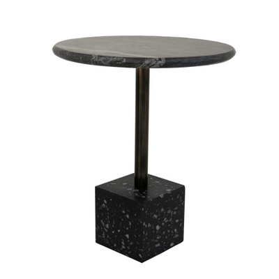 Ivo Side Table 48cm in nickel and black