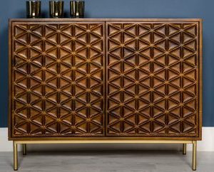Ivy 2 door Sideboard in walnut reduced to clear-Renaissance Design Studio