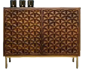 Ivy 2 door Sideboard in walnut reduced to clear-Renaissance Design Studio