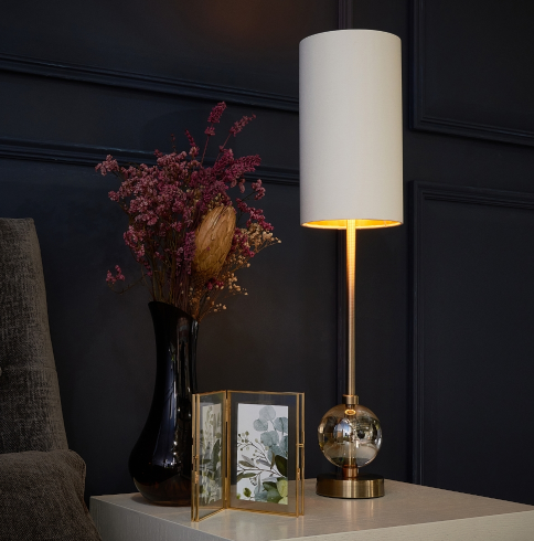 Jarama Table Lamp in cognac crystal-table lamp-Renaissance Design Studio