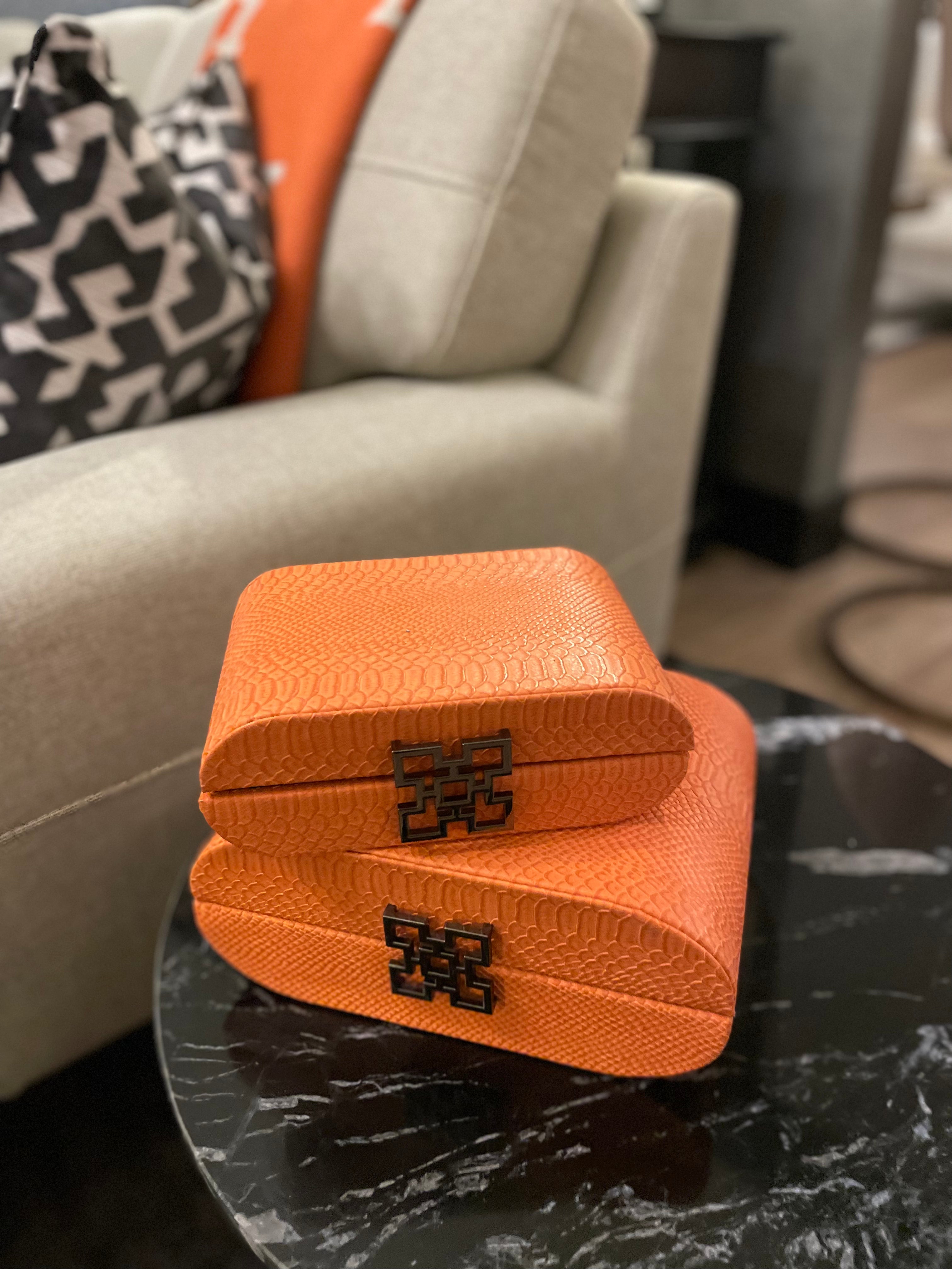 Jewellery boxes in Orange set of 2 New style Fabulous !-Renaissance Design Studio