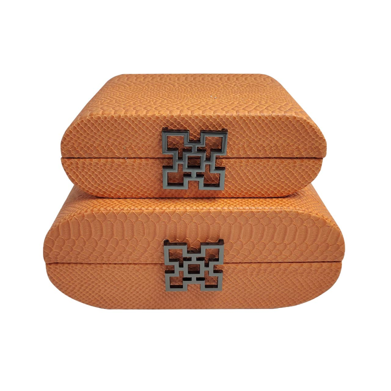 Jewellery boxes in Orange set of 2 New style Fabulous !-Renaissance Design Studio