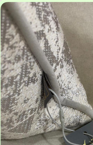 Joan taupe cream cushion with contrast piping-Renaissance Design Studio