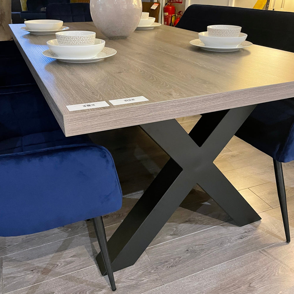 JR Dali dining table with  metal X-leg on Special offer.
