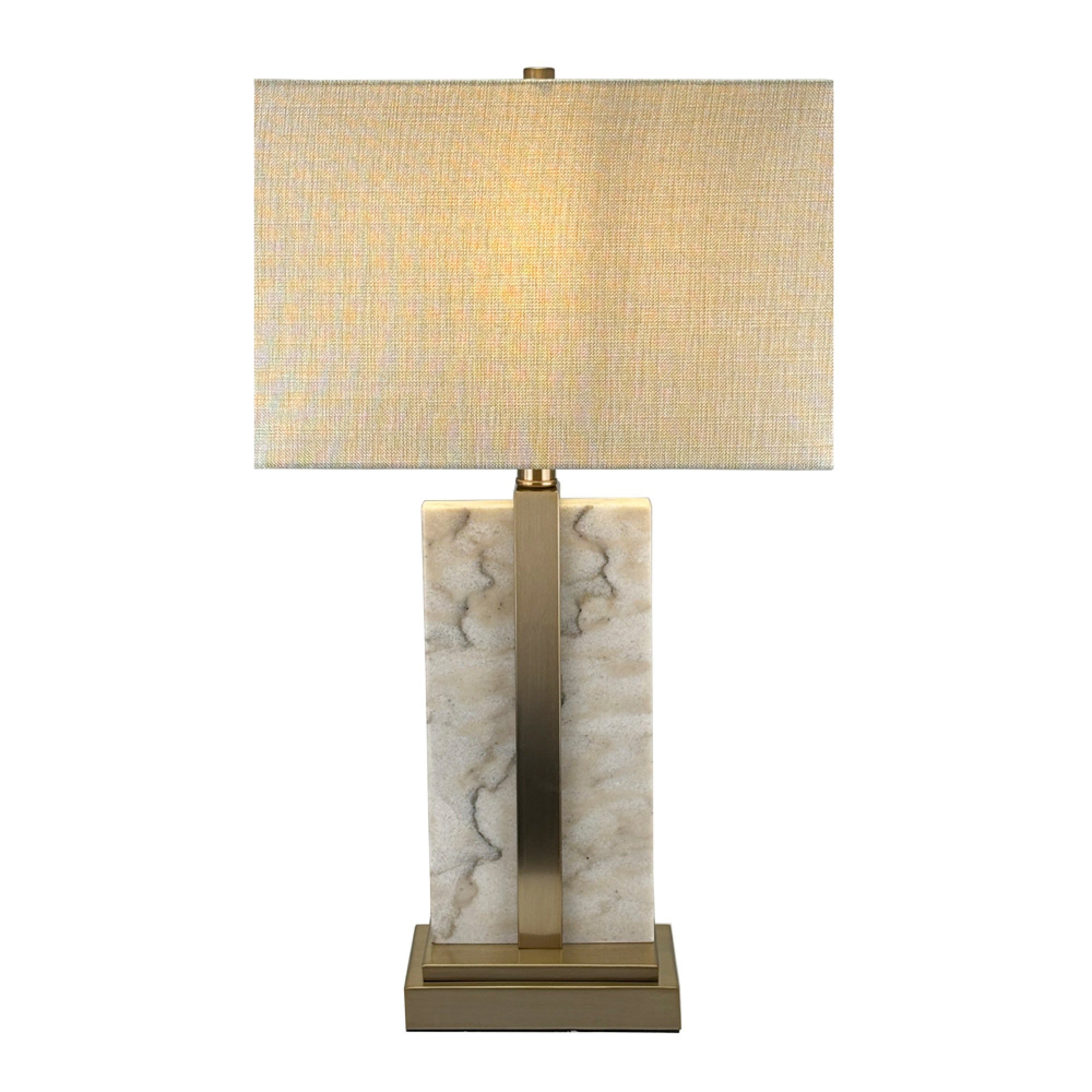 Kalabar Marble Table Lamp With Shade-Renaissance Design Studio