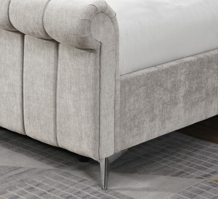 Karina  gas lift bed  in beige fabric