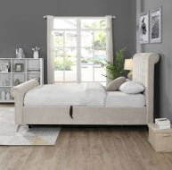 Karina  gas lift bed  in beige fabric