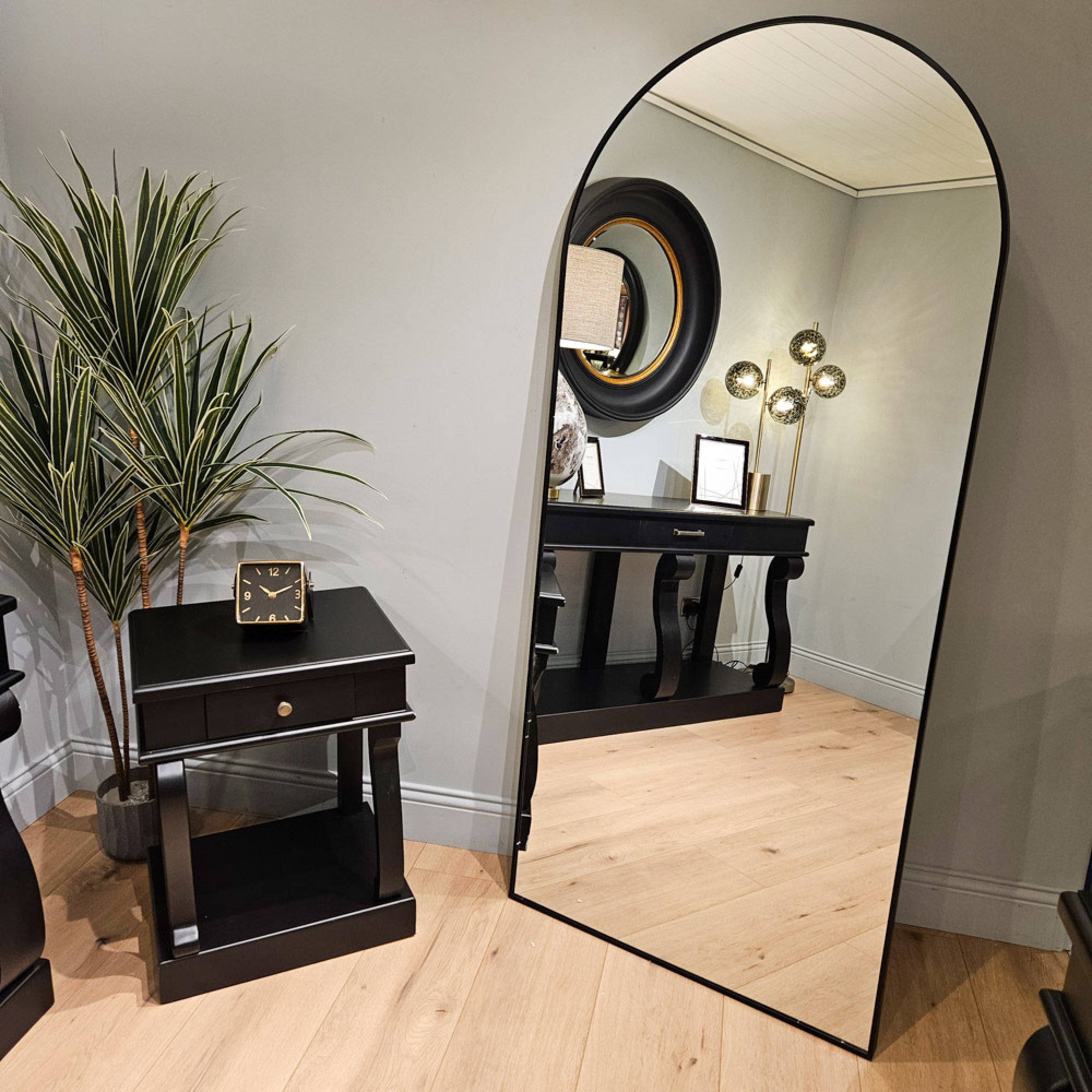 Karl Designer Collection Arch Leaner Mirror XL black-Renaissance Design Studio