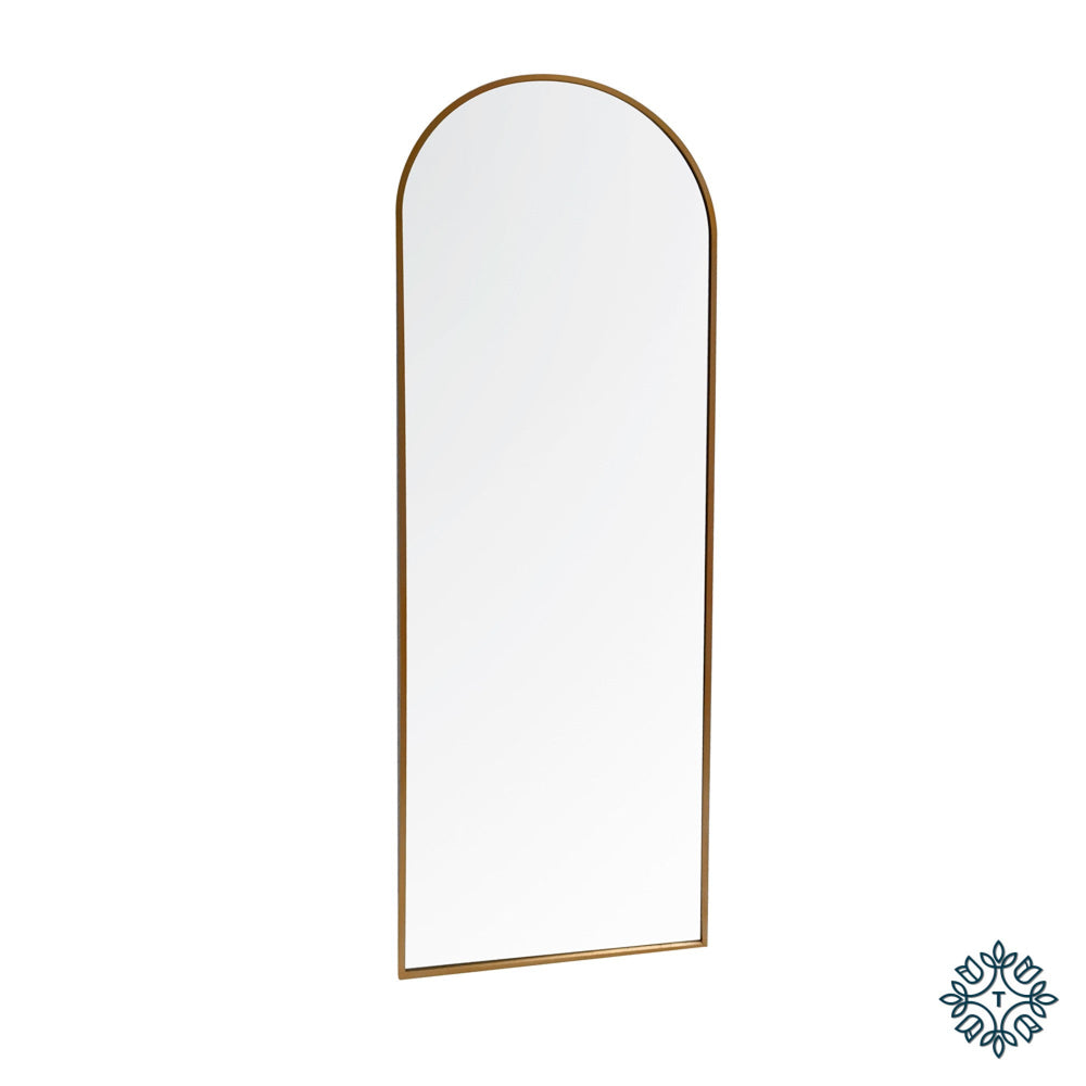 Karl modern Arch Wall Mirror 120 x 40cm in gold  at reduced price