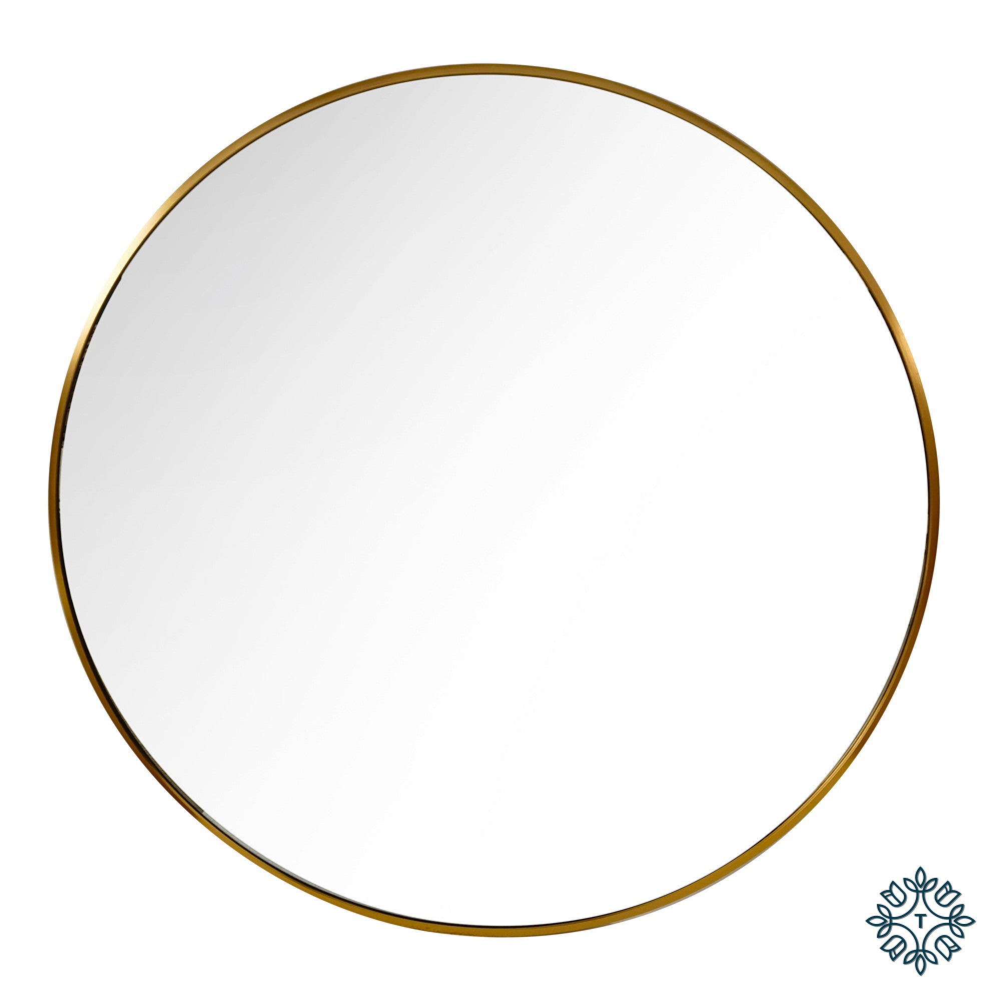 Karl Round Wall Mirror Gold 90cm-Renaissance Design Studio