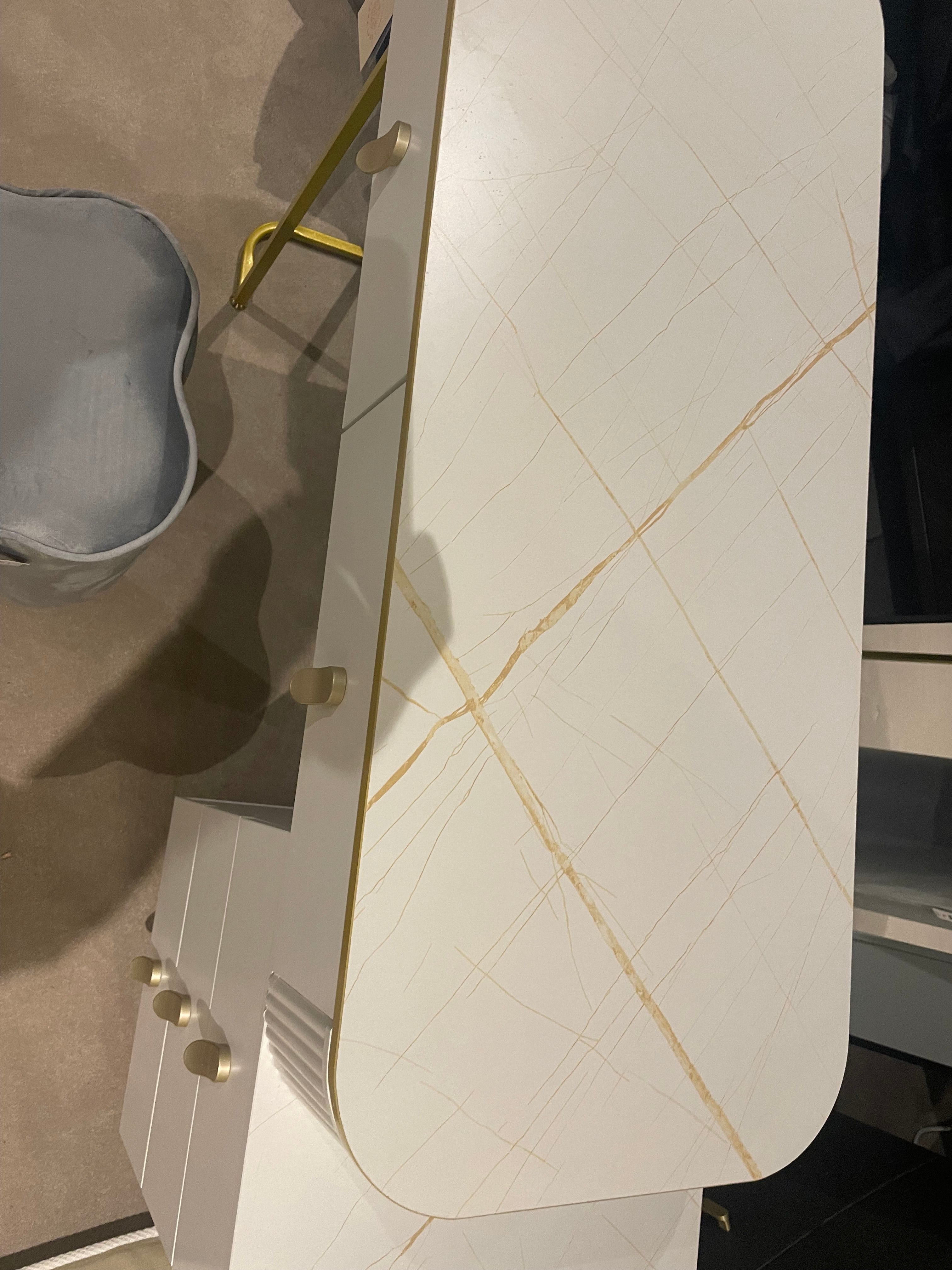 Karl white Marl Dressing table and storage drawers Special Purchase Item.-Dressing table-Renaissance Design Studio