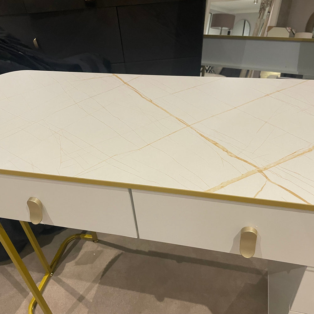 Karl white Marl Dressing table and storage drawers  Special Purchase Item.