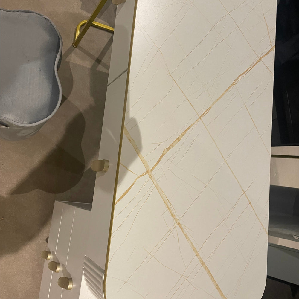 Karl white Marl Dressing table and storage drawers  Special Purchase Item.