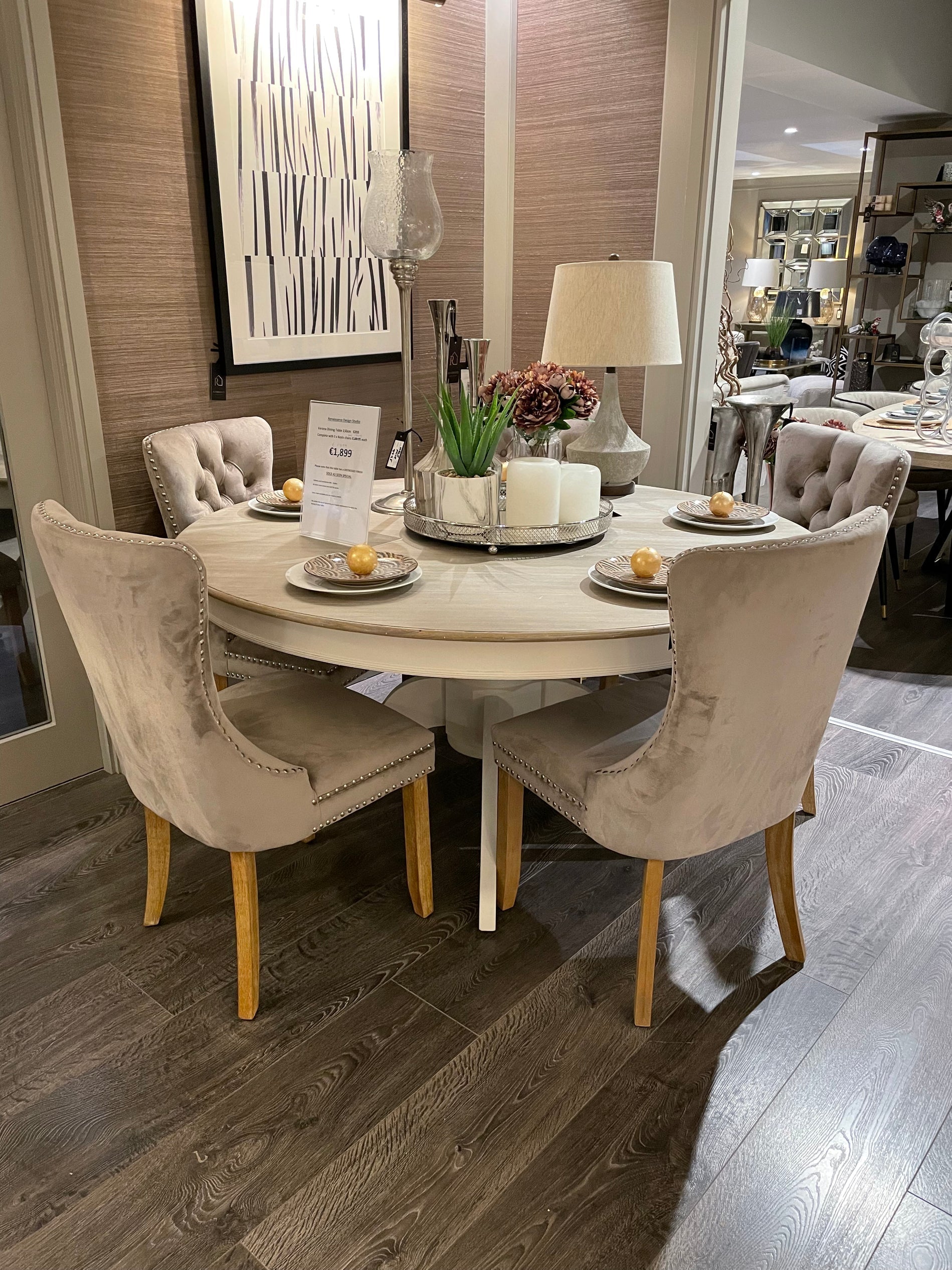 Kayla Jonathan Velvet buttoned dining chair reduced price-Renaissance Design Studio