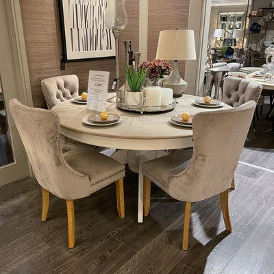 Kayla Velvet  buttoned dining chair with reduced