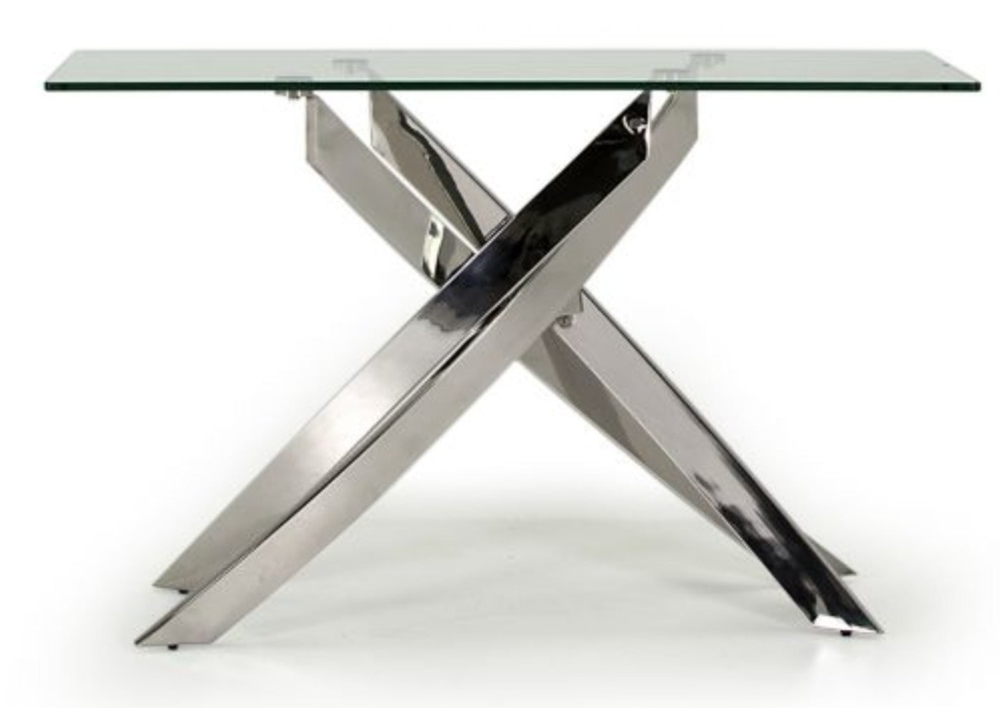 Kelly console table chrome and glass REDUCED TO CLEAR-Renaissance Design Studio