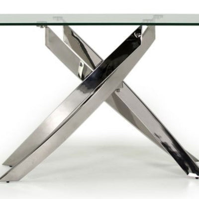 Kelly  console table chrome and glass REDUCED TO CLEAR