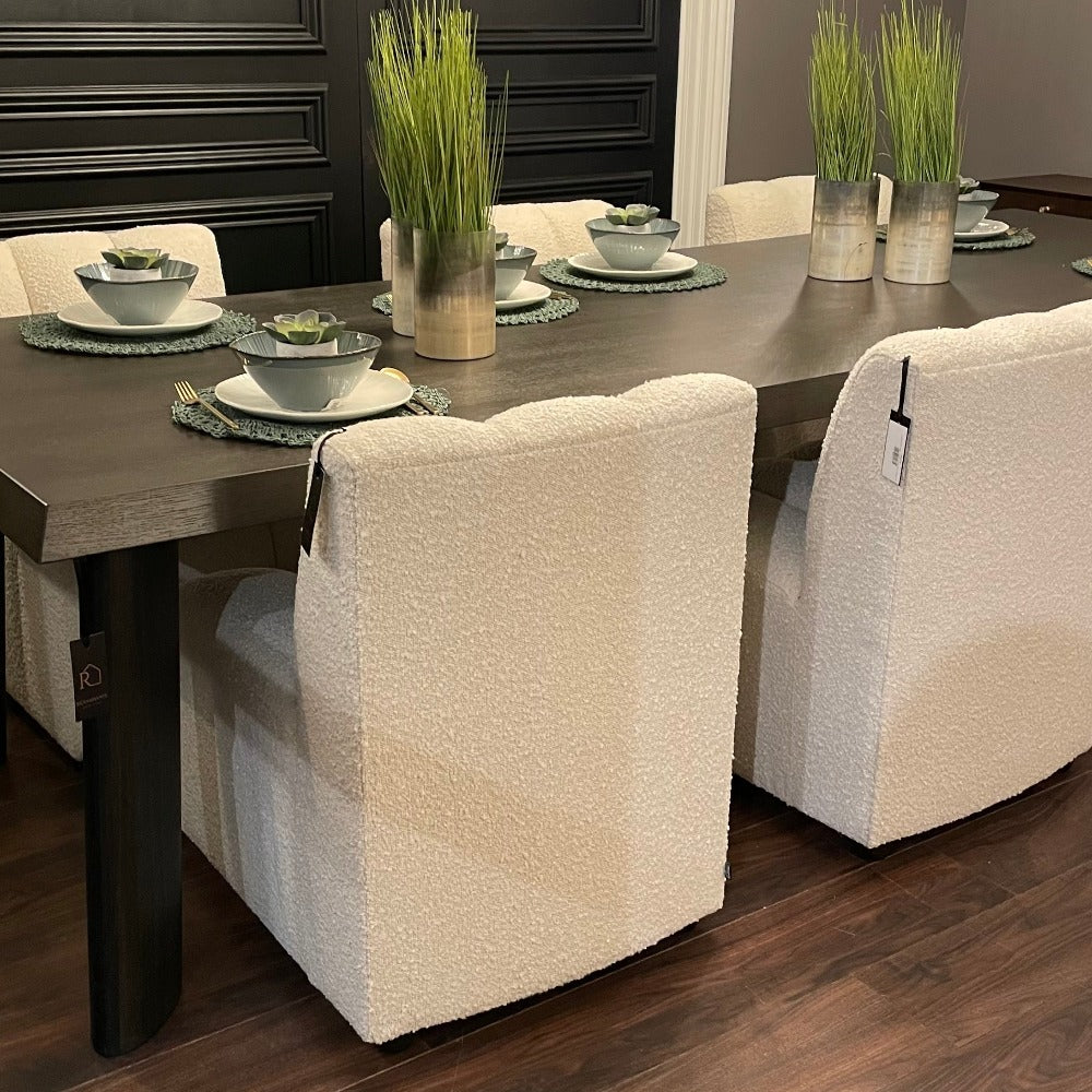 Kelly Dining Chair Boucle fabric by Eichholtz ex display REDUCED by 30%