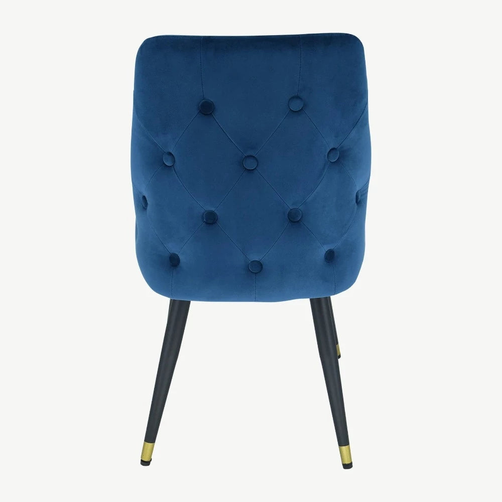 Kendal  Tatia  dining chair in navy  with brass cap on clearance offer set of 6  sold as seen