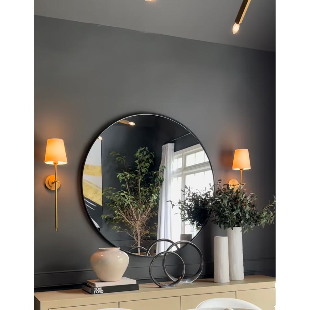 Kensington 120 cm round black mirror reduced-Renaissance Design Studio